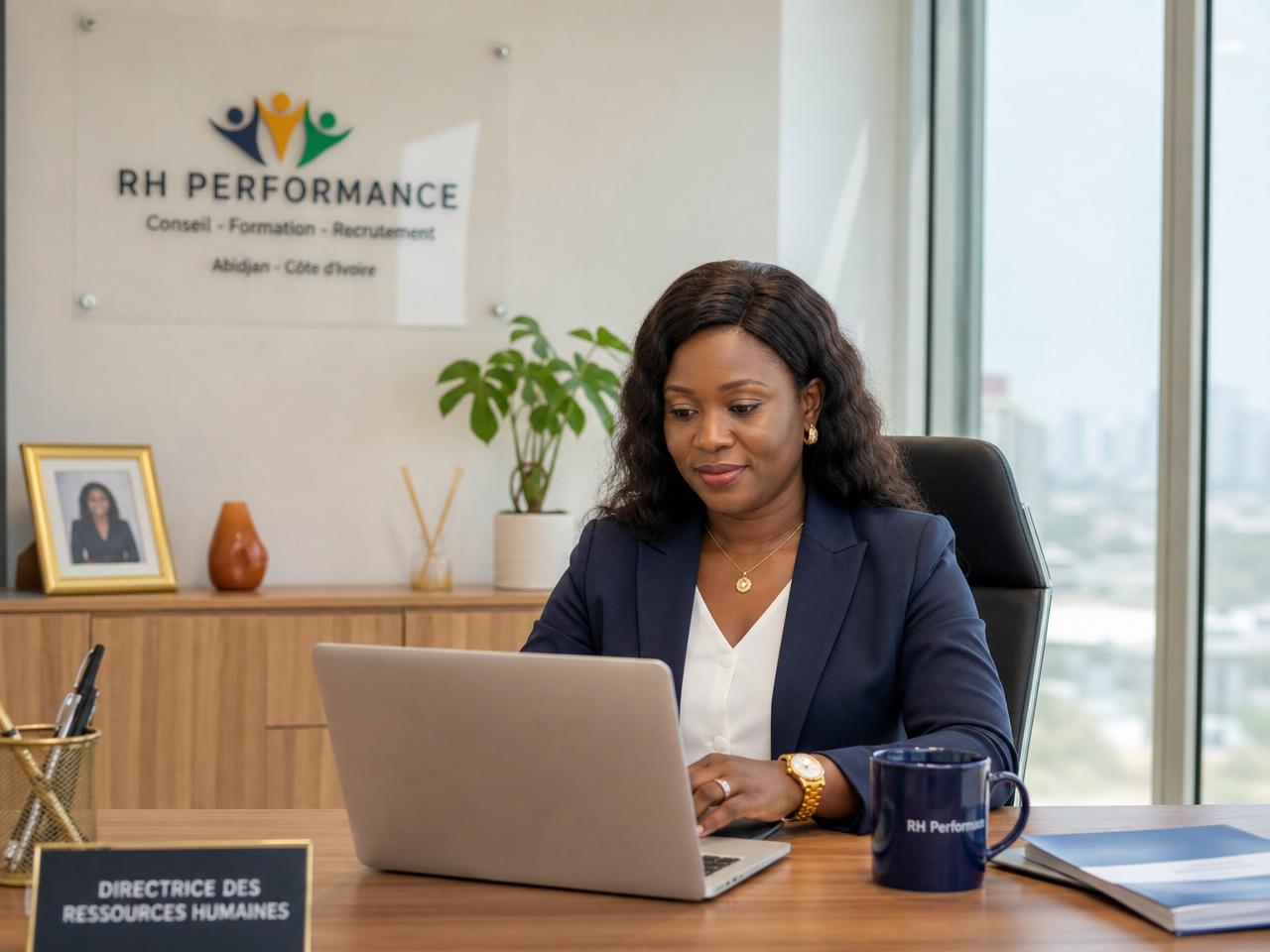 Une directrice RH ivoirienne pilote sereinement ses bons d'achat depuis son tableau de bord Prizy.