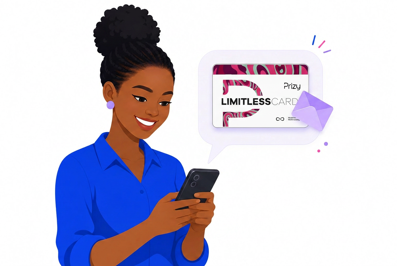 Bénéficiaire ivoirien recevant son bon Prizy par SMS avec QR code