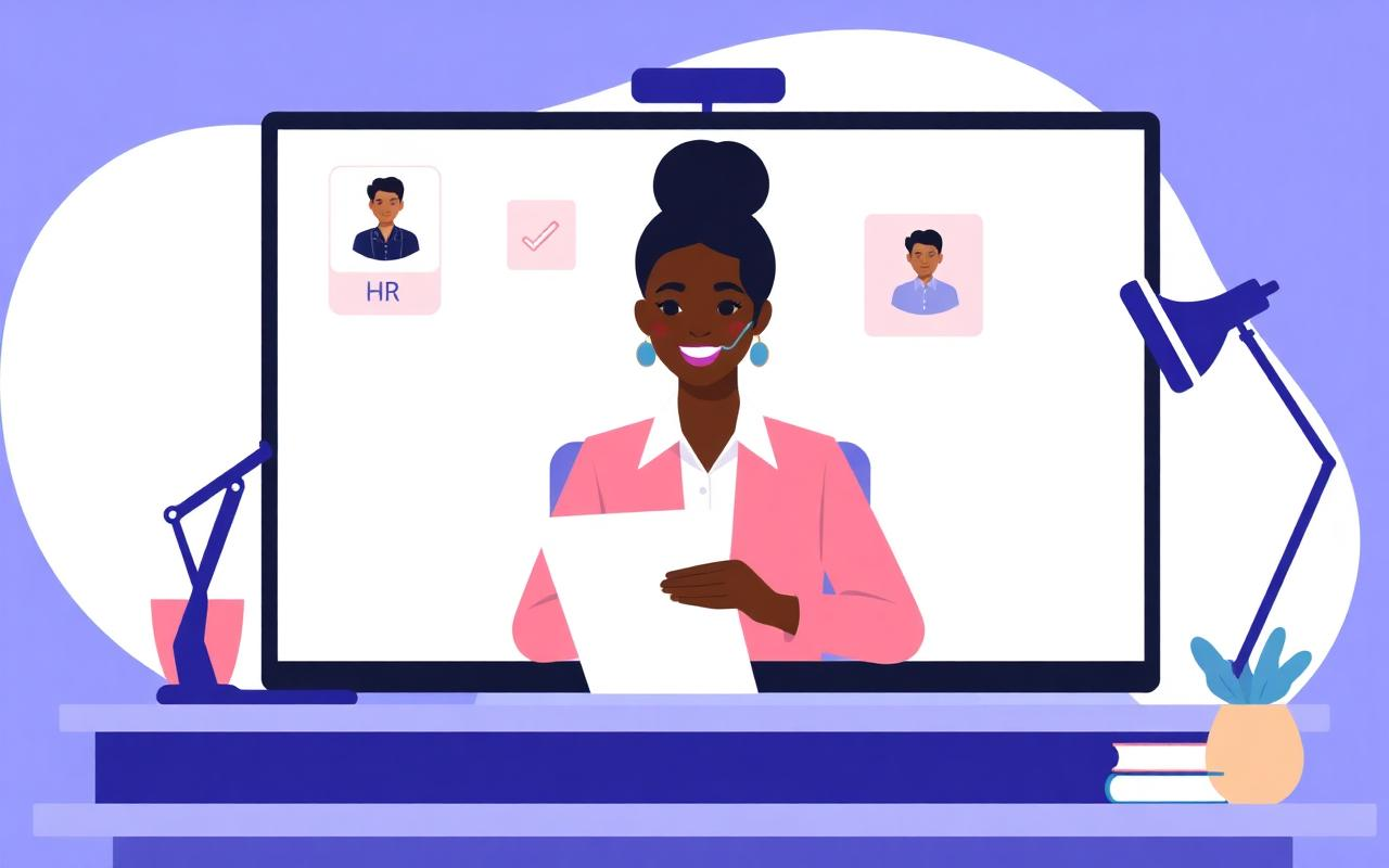 Responsable RH ivoirienne en visio avec l'équipe Prizy pour préparer une opération